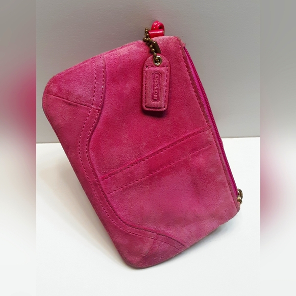 Coach Handbags - Barbiecore PINK side zipper Coach Wristlet